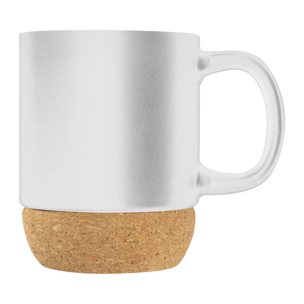 Ceramic Mug with Cork Base Gistel 350 ml - White