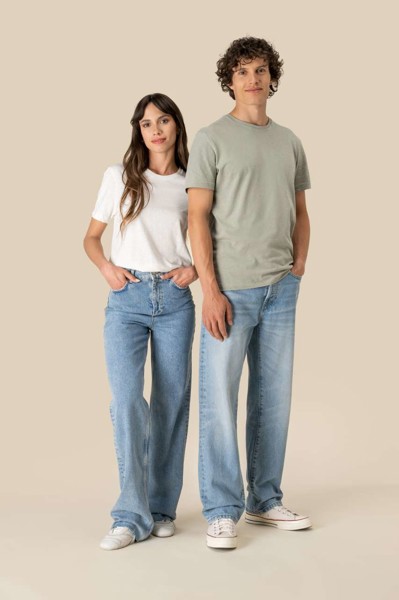 Eco-Friendly  Unisex Organic Cotton And Linen T-Shirt - Ivory / XL