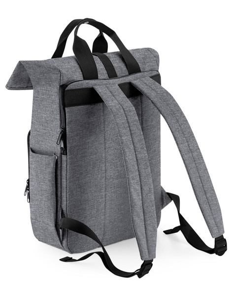Recycled Twin Handle Roll-Top Laptop Backpack - Grey Marl / ONE SIZE