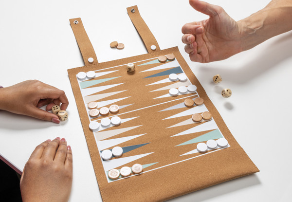 Britton skládací korková sada her backgammon a dámy