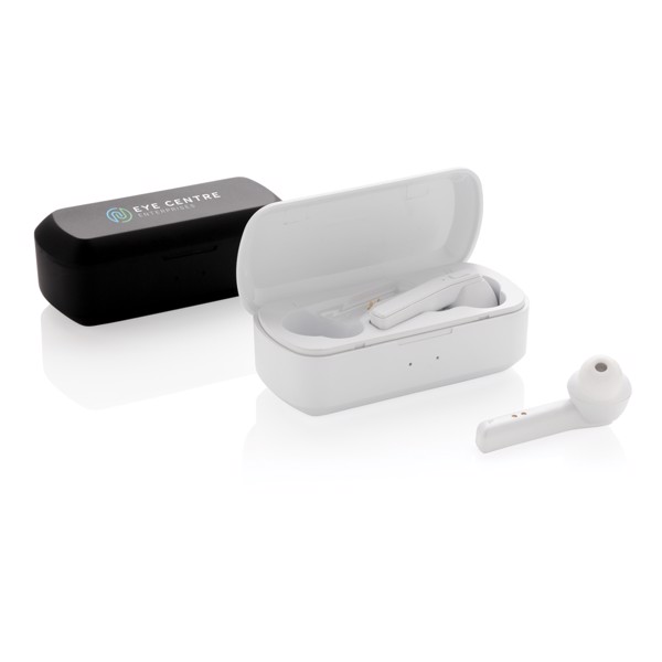 Free Flow TWS earbuds in charging case - White