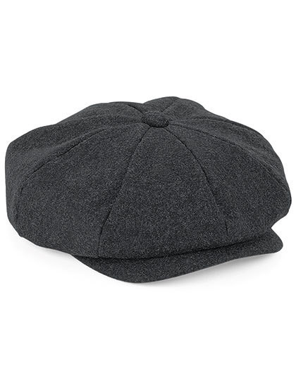 Melton Wool Baker Boy Cap - Charcoal Marl / S/M