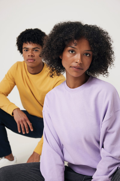 Sweater à col rond en coton recyclé Iqoniq Kruger - Lavender / S