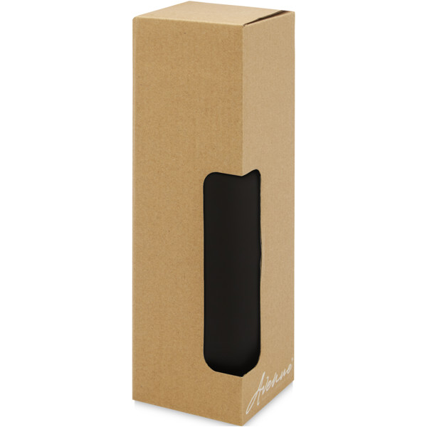 Copo térmico de cerâmica de 300 ml com tampa de bambu "Lumi" - Preto liso