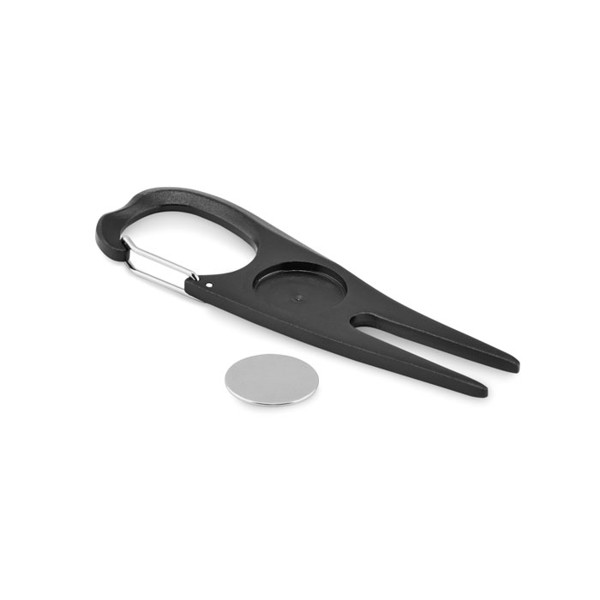 Aluminium golf divot tool Mulligan - Black