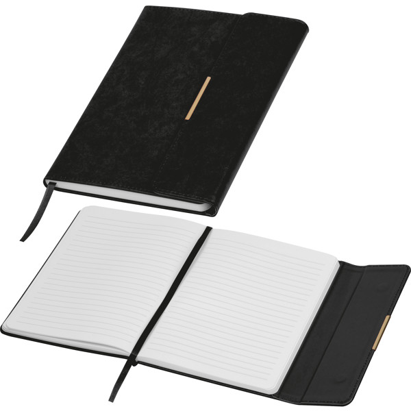 A5 notebook with magnetic closure JOSEPH - Black