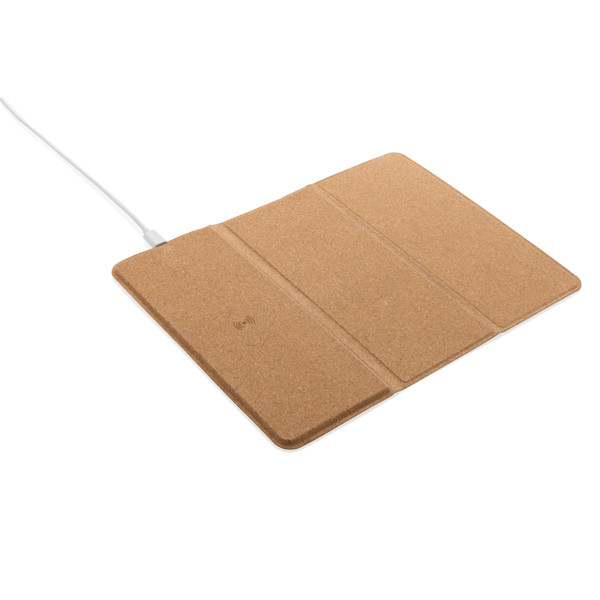 XD - 10W wireless charging cork mousepad and stand