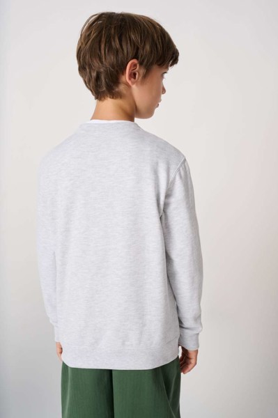 Kids' Basic Round Neck Sweatshirt - Ideal White / 10/12