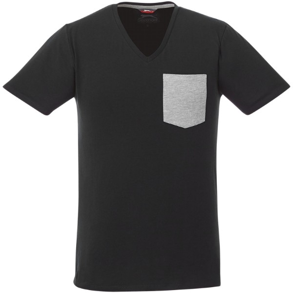 Gully pánské pocket tričko s krátkým rukávem - Černá / Sport grey / XL