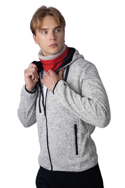 Fleece-Lined Neckwarmer - Red / Light Grey