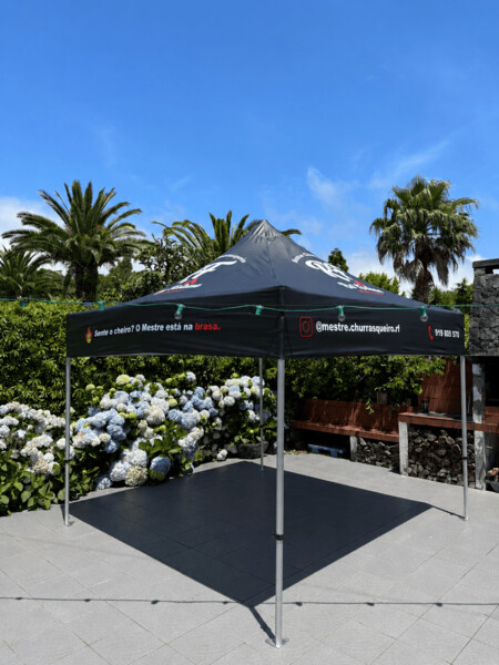 Kit de Tenda 3x3m, Impressão em Poliéster Impermeável 180g/m² - |--- 1 Parede