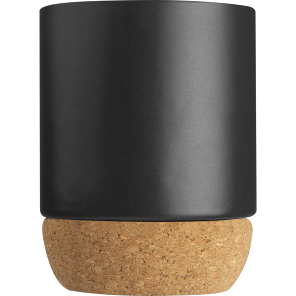 Ceramic mug with cork ground THEODOR - Black