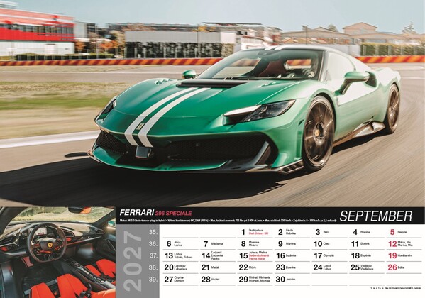 Nástenný Kalendár Fast Cars 2027
