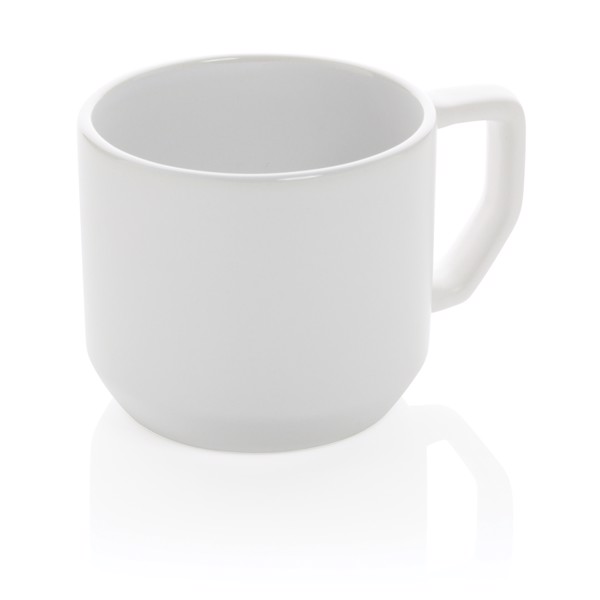 Moderna keramička šalica 350 ml - Bijela / Bijela