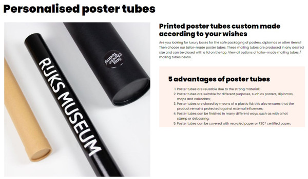 Tube boxes - custom made