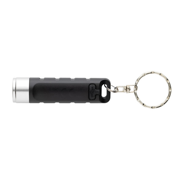 Globix RCS recycled plastic USB re-chargeable keychain torch