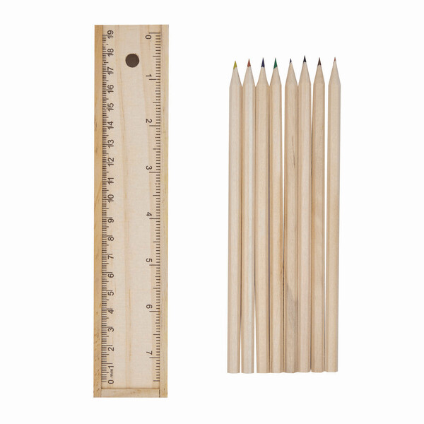 8 Coloured Pencils Straight
