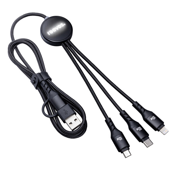Câble de Charge 6 en 1 avec Lumière PUHALANI LONG - noir / blanc