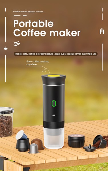 Portable electric coffee maker - WHITE
