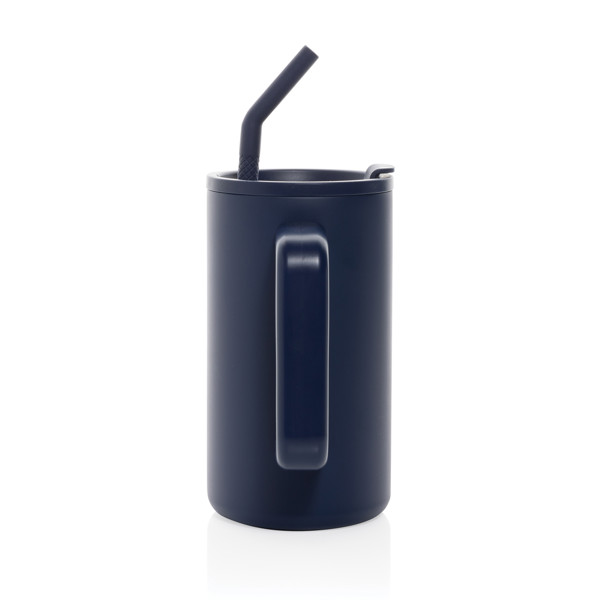 Mug Cube 800ml en acier recyclé certifiée RCS - Bleu Marine