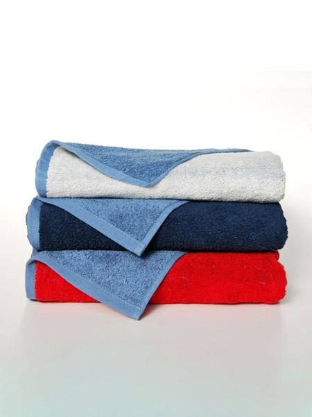 Double Color Towel 100X150 - White / Captain's Blu
