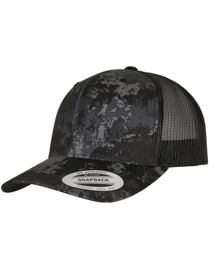 Yp Classics® Veil Camo™ Retro Trucker Cap - Poseidon Black / One Size