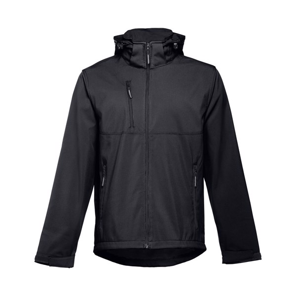 THC ZAGREB. Men's softshell with removable hood - Black / XL