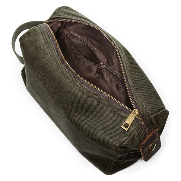 Heritage Waxed Canvas Wash Bag - Black / ONE SIZE