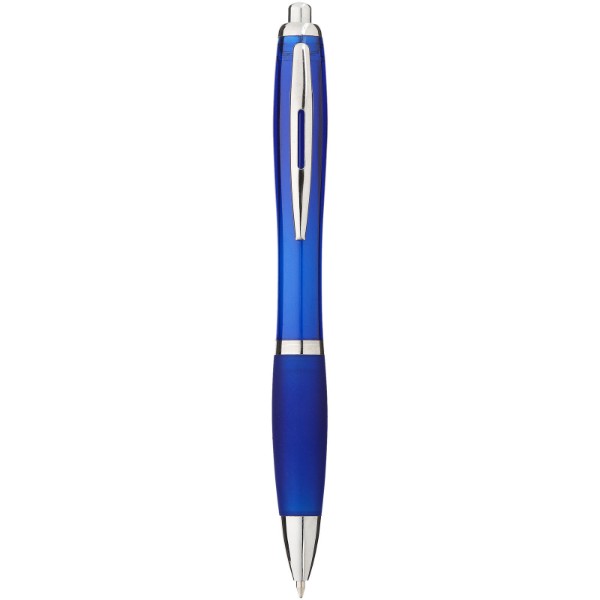 Stylo bille avec corps et grip colorés Nash (encre bleue) - Bleu royal