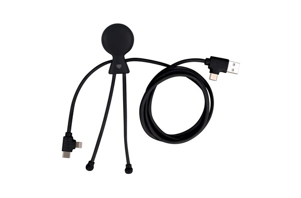 2089 | Xoopar Mr. Bio Long Power Delivery Cable with data transfer - Noir