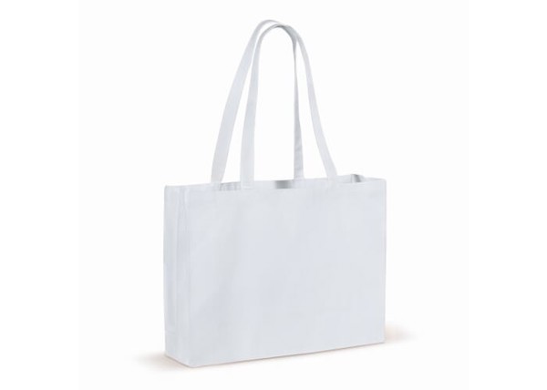 Recycled cotton bag with gusset 140g/m² 49x14x37cm - White