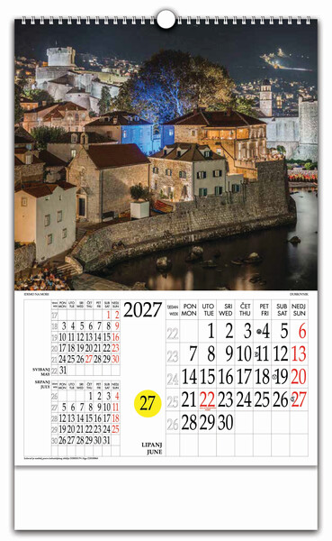 Zidni kalendar s rotacijskim krugom – Idemo na more