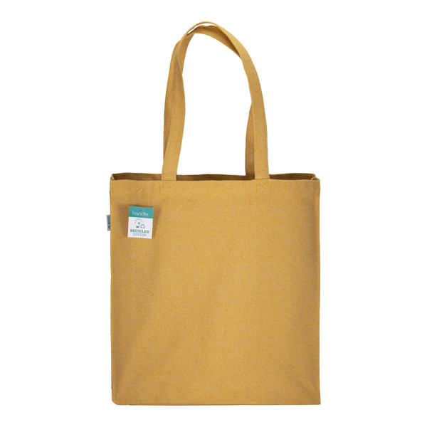 280G/M2 Recycled Cotton Shopping Bag, Long Handles And Gussets - Yellow