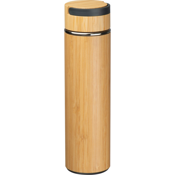 ESTERA Termohrnček z nerezu s bambusovým vzhľadom, 500 ml - Beige