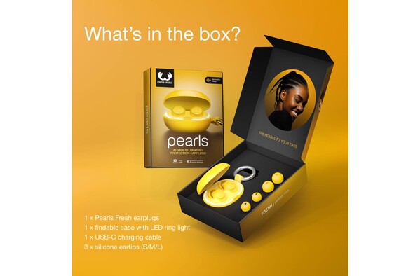 Fresh 'n Rebel Pearls Fresh Festival Earplugs – Certified Hearing Protection - Yellow