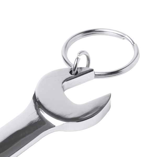 Llavero personalizado de metal con forma de llave inglesa y abridor