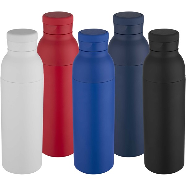 Fľaša na vodu Illuminate 650 ml RCS z recyklovanej nehrdzavejúcej ocele s dvojitou izolovanou stenou - Čierna