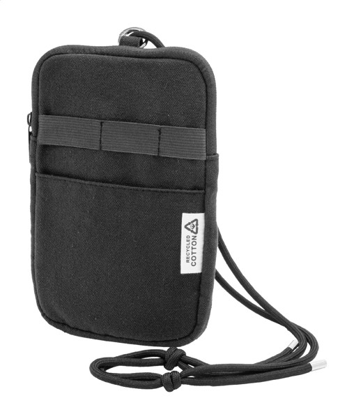 Recycled Canvas Crossbody Mobile Bag CanvaFon - Black