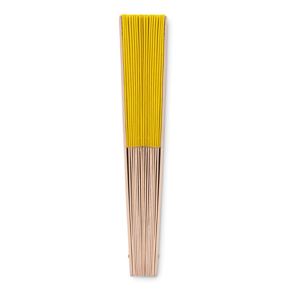 Manual hand fan wood Fanny Wood - Yellow