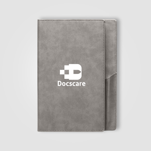 Memento PU Suede Texture Journal - A5 - Grey / Silkscreen