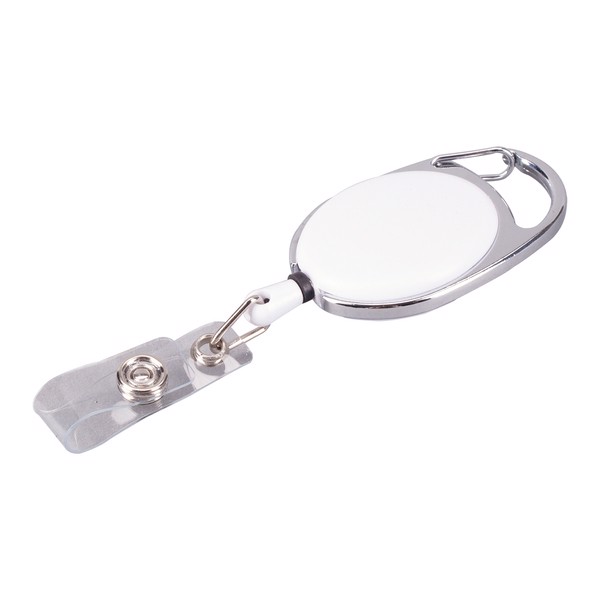 Ski-pass with carabiner - White