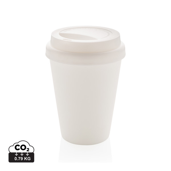 Višekratna dvostjenska šalica za kavu 300 ml - Bijela