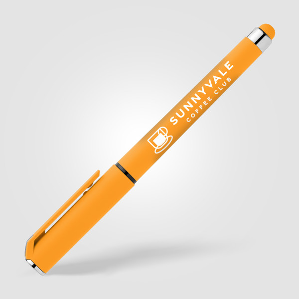 Islander Recycled Plastic Brights Gel Grip Pen - Yellow / 4 Colour inkjet