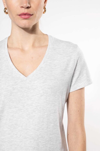 Ladies' Short-Sleeved V-Neck T-Shirt - White / S