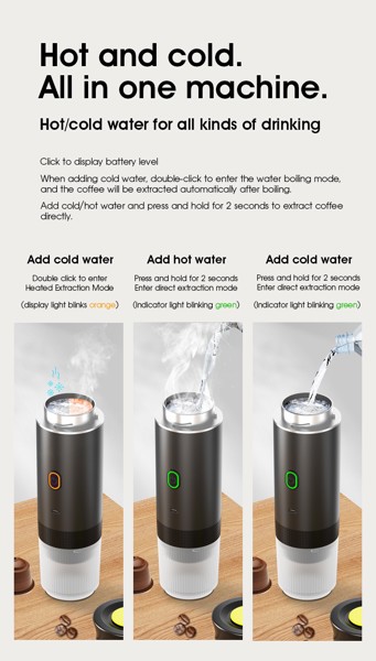 Portable electric coffee maker - WHITE