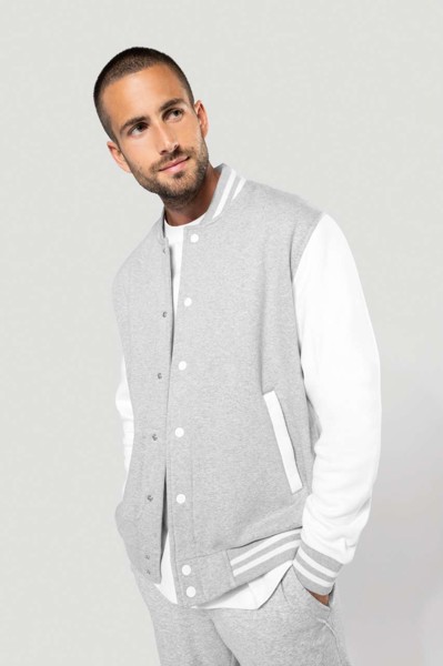 Unisex Teddy Fleece Jacket - Light Royal Blue / White / XS