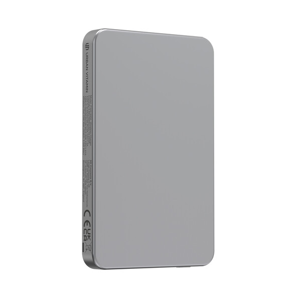 Urban Vitamin Marin 5000mAh magnetic 15W wireless powerbank - Zilver