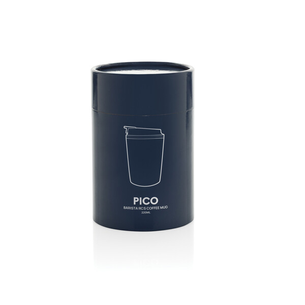 Tasse à café 220ml dans une boite cylindrique Pico Barista - Bleu Marine