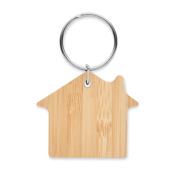 MB - House shaped bamboo key ring Houseboo