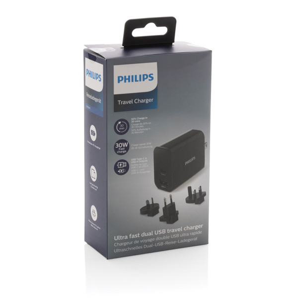 Chargeur USB de Voyage Philips, USB 30W Ultra Rapide